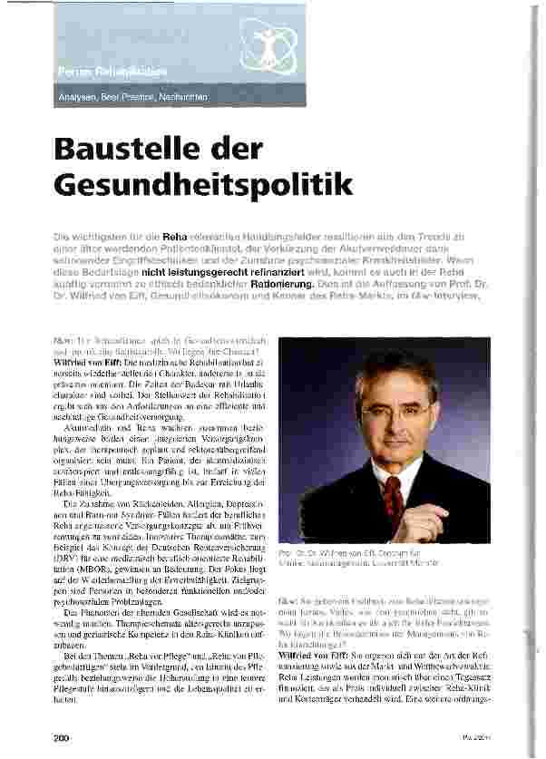 Vorschauseite 1: Baustelle der Gesundheitspolitik