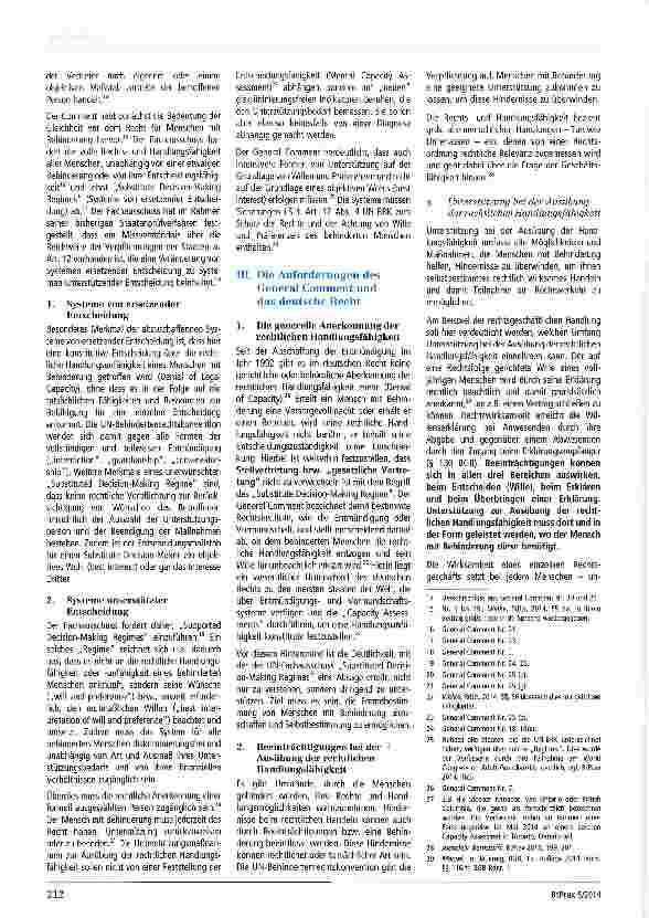 Vorschauseite 2: Der General Comment No. 1 zu Art. 12 der UN-BRK und die Umsetzung im deutschen Recht
