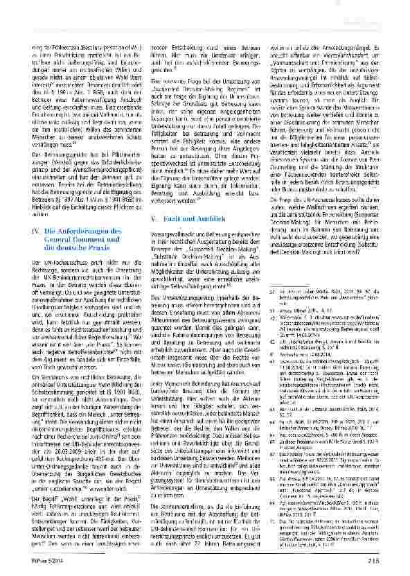Vorschauseite 5: Der General Comment No. 1 zu Art. 12 der UN-BRK und die Umsetzung im deutschen Recht