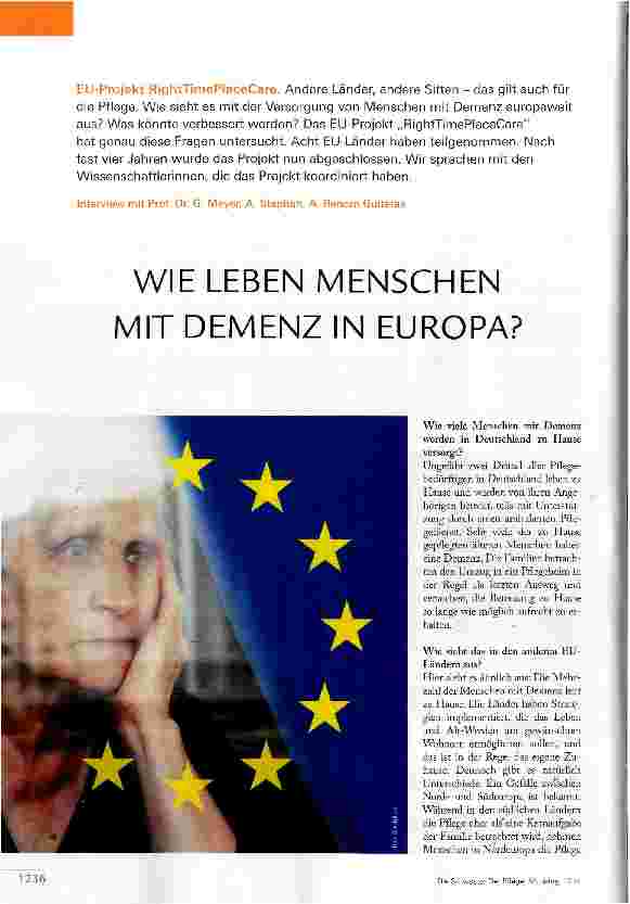 Vorschauseite 1: WIE LEBEN MENSCHEN MIT DEMENZ IN EUROPA?