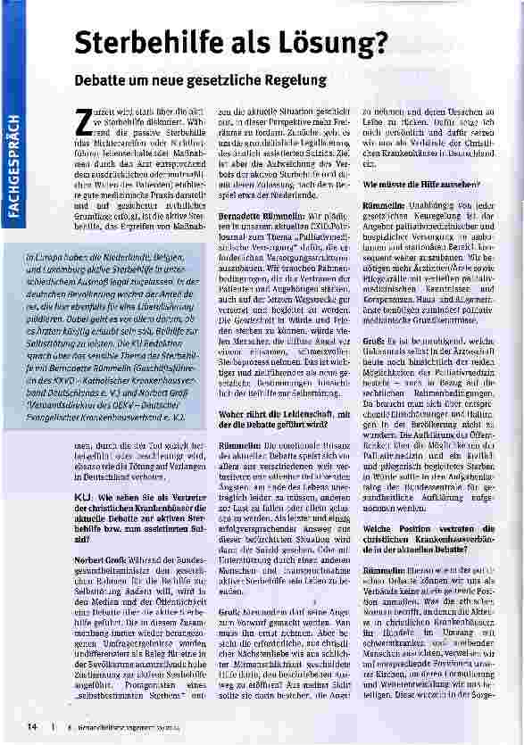 Vorschauseite 1: Sterbehilfe als Lösung?