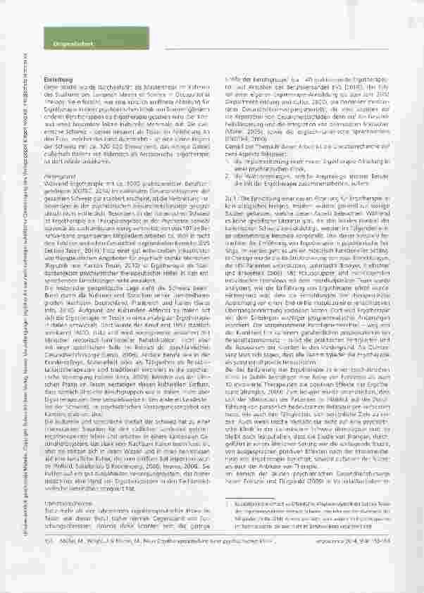 Vorschauseite 2: Zwischen Zuneigung und Rivalität: Wie die neue Ergotherapie- Abteilung einer psychiatrischen Klinik vom interdisziplinären Team wahrgenommen wird Ein Beispiel aus der italienische…