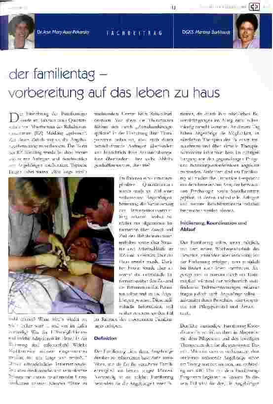 Vorschauseite 1: Der Familientag - Vorbereitung auf das Leben zu Haus