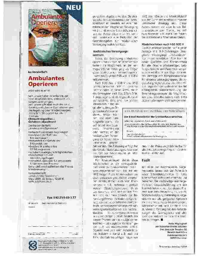 Vorschauseite 3: Entwicklungspotenziale ermittelnNeue Behandlungsformen -Zukunftssicherung im Krankenhaus
