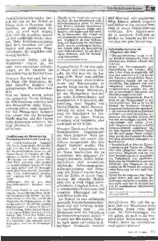 Vorschauseite 2: Von der Industrie lernen Synergetische Organisation und Fraktale im Krankenhaus