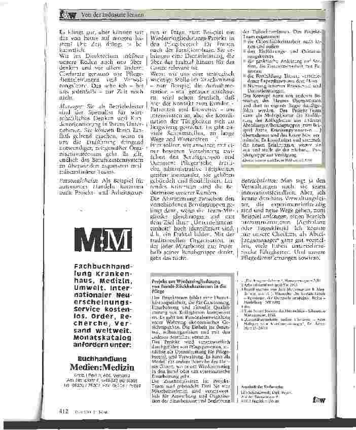 Vorschauseite 3: Von der Industrie lernen Synergetische Organisation und Fraktale im Krankenhaus