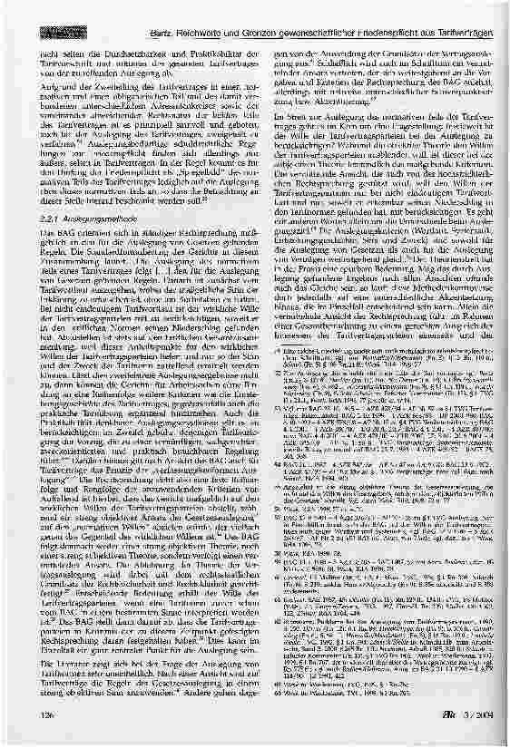 Vorschauseite 5: Reichweite und Grenzen gewerkschaftlicher Friedenspflicht aus Tarifverträgen (Teil 1, Ziff. 1 bis 3)