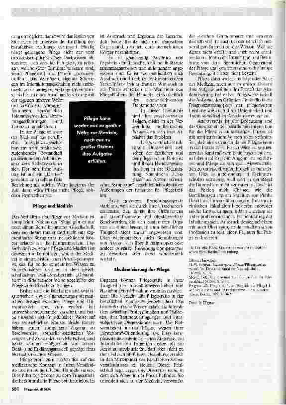 Vorschauseite 3: Auf dem Weg zu einem neuen Selbstverständnis Pflege zwischen Sozialwissenschaft und Medizin