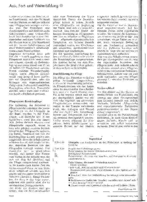 Vorschauseite 3: Befristete Übernahme einer Station mit KrankenpflegeschülerInnen Ein Projekt