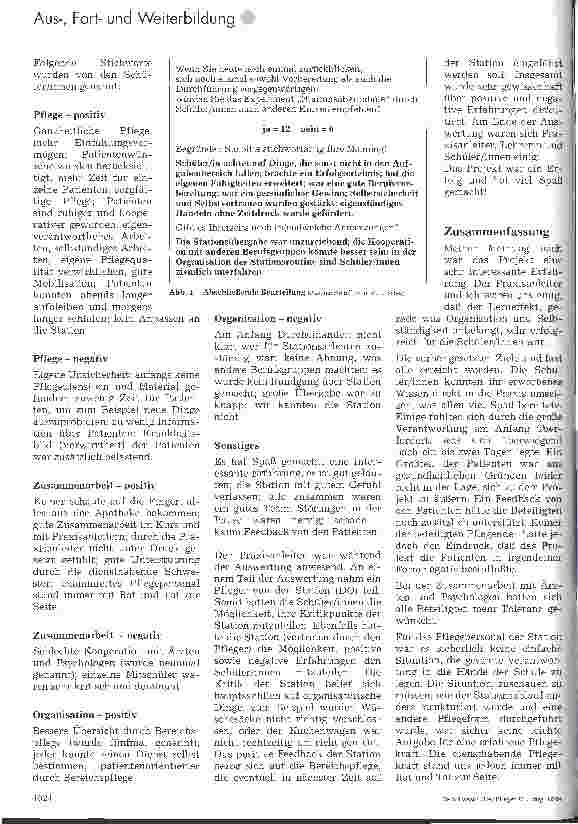 Vorschauseite 5: Befristete Übernahme einer Station mit KrankenpflegeschülerInnen Ein Projekt