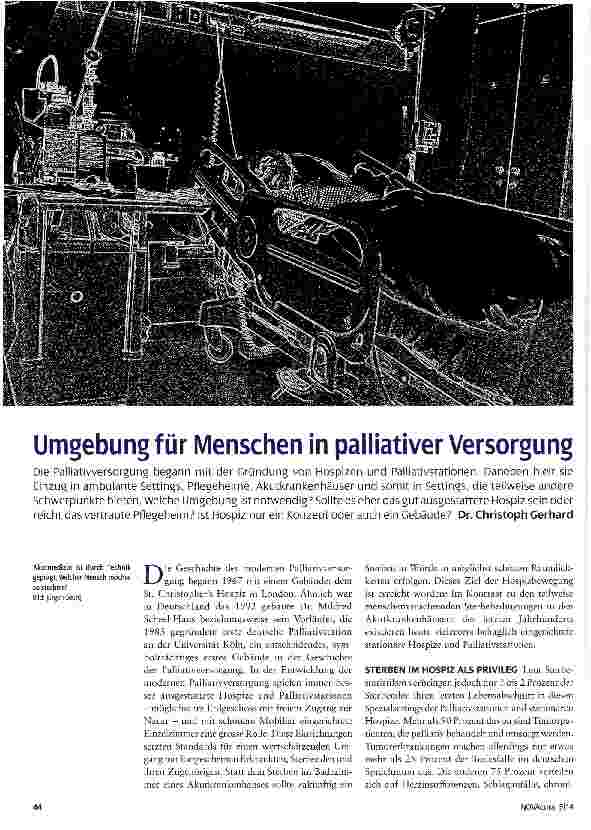 Vorschauseite 1: Umgebung für Menschen in palliativer Versorgung