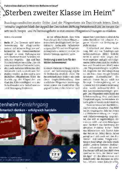 Vorschauseite 1: Sterben zweiter Klasse im Heim
