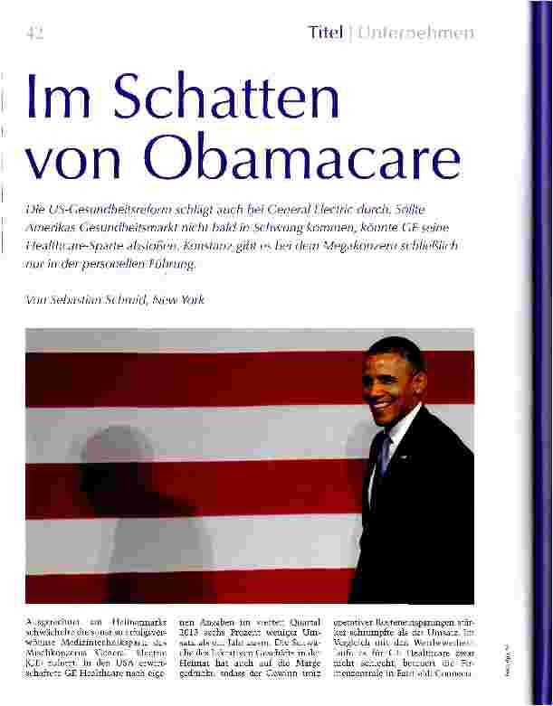 Vorschauseite 1: Im Schatten von Obamacare