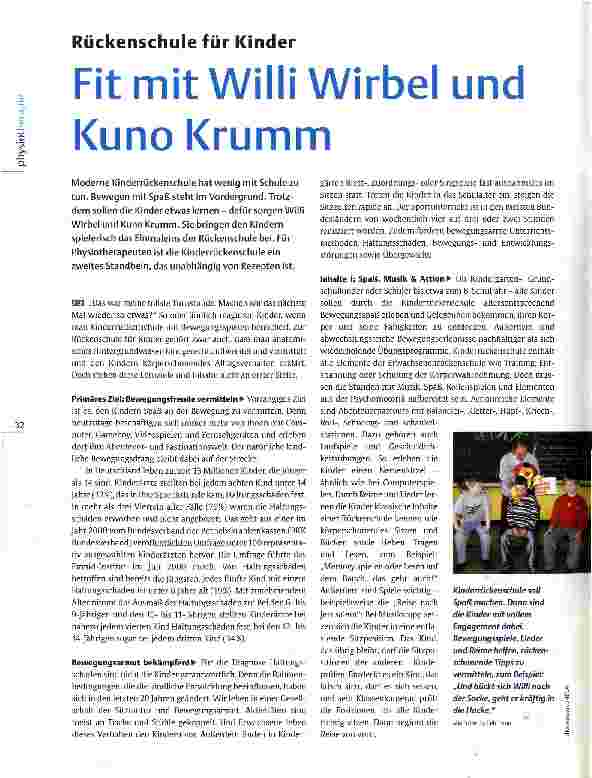 Vorschauseite 1: Rückenschule für Kinder Fit mit Willi Wirbel und Kuno Krumm