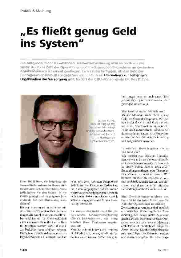 Vorschauseite 1: Es fließt genug Geld ins System