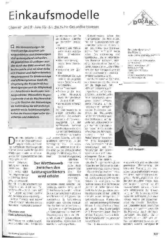 Vorschauseite 1: Einkaufsmodelle Chancen und Risiken für das deutsche Gesundheitswesen