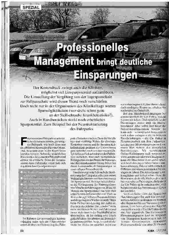 Vorschauseite 1: Professionelles Management bringt deutliche Einsparungen Spardose Fuhrpark