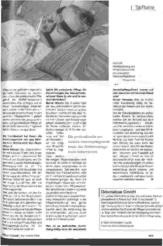 Vorschauseite 2: Funktionsdienste - die Intensivpflege auf dem Weg in die Ambulanz