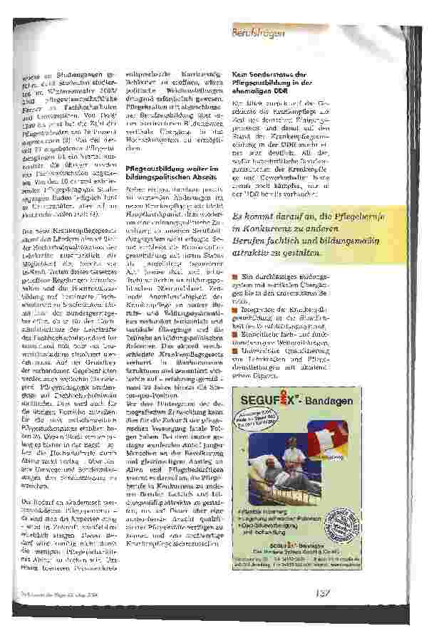 Vorschauseite 2: Erwerb der Fachhochschulreife in beruflichen Bildungsgängen - auch eine Möglichkeit für das Pflegepersonal?