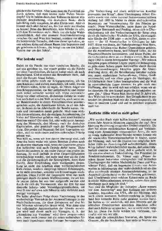 Vorschauseite 2: Ist ärztliche Hilfe im Atomkrieg möglich