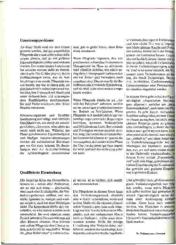 Vorschauseite 5: Veränderung braucht den Mut von Störfaktoren Was Eigenständigkeit Pfl.Handelns für die Kooperation im Krankenhaus bedeutet