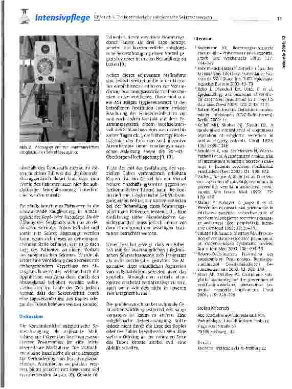 Vorschauseite 3: Die kontinuierliche subglottische Sekretabsaugung als adjuvante Maßnahme zur Prävention beatmungsassoziierter Pneumonien Ein Praxisbericht