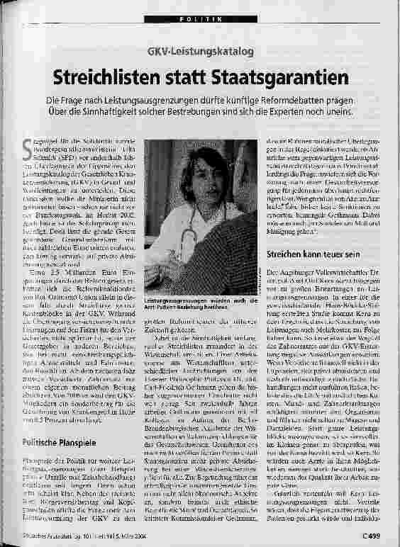 Vorschauseite 1: Steichlisten statt Staatsgarantien