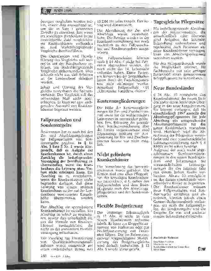 Vorschauseite 3: BPflV 1995: Regierungsbeschluß
