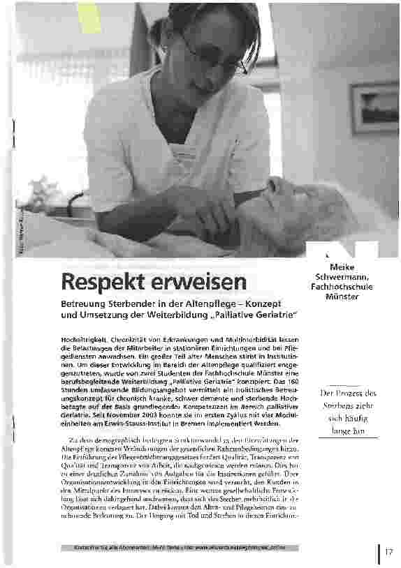 Vorschauseite 1: Respekt erweisen