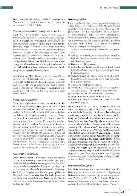 Vorschauseite 2: Indikation: SelbstgefährdungFreiheitsbeschränkende Maßnahmen in der Anästhesieund Intensivpflege