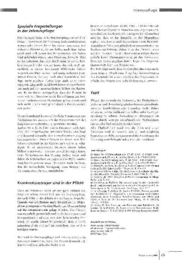 Vorschauseite 4: Indikation: SelbstgefährdungFreiheitsbeschränkende Maßnahmen in der Anästhesieund Intensivpflege