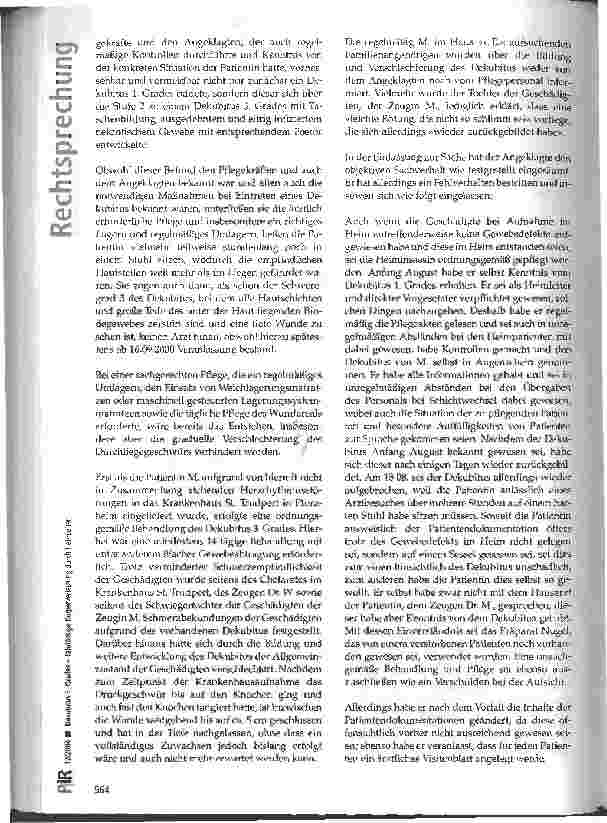 Vorschauseite 2: Dekubitus 3. Grades -Fahrlässige Körperverletzung durch Heim leiter