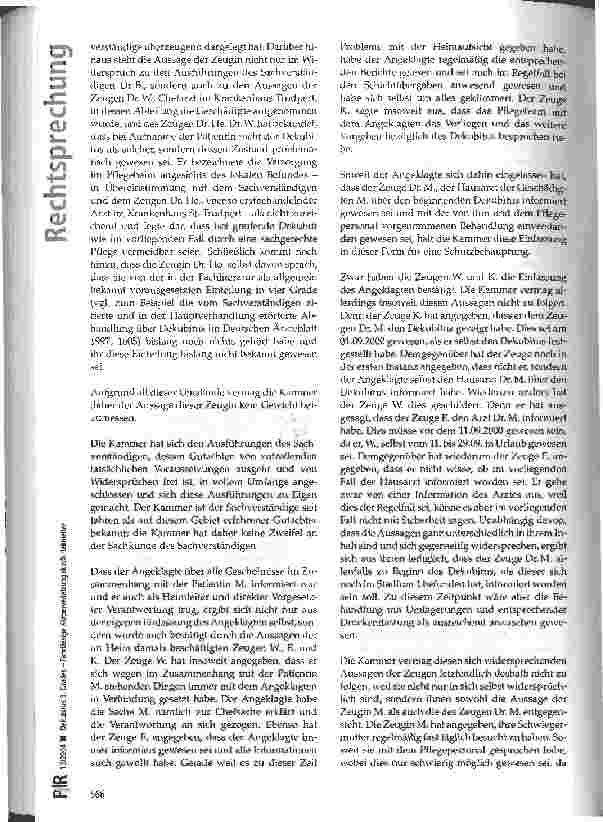 Vorschauseite 4: Dekubitus 3. Grades -Fahrlässige Körperverletzung durch Heim leiter