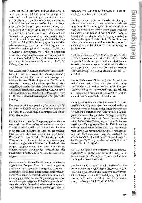 Vorschauseite 5: Dekubitus 3. Grades -Fahrlässige Körperverletzung durch Heim leiter