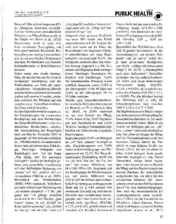 Vorschauseite 2: Emotionale Erschöpfung und Wohlbefinden bei Gesundheitsfachberufen