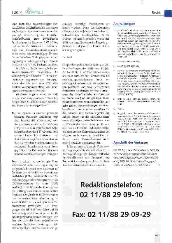 Vorschauseite 3: Die aktuelle BFH-Rechtsprechung zum Umfang des Krankenhaus-Zweckbetriebs („Zytostatika-Urteile vom 31. Juli 2013)