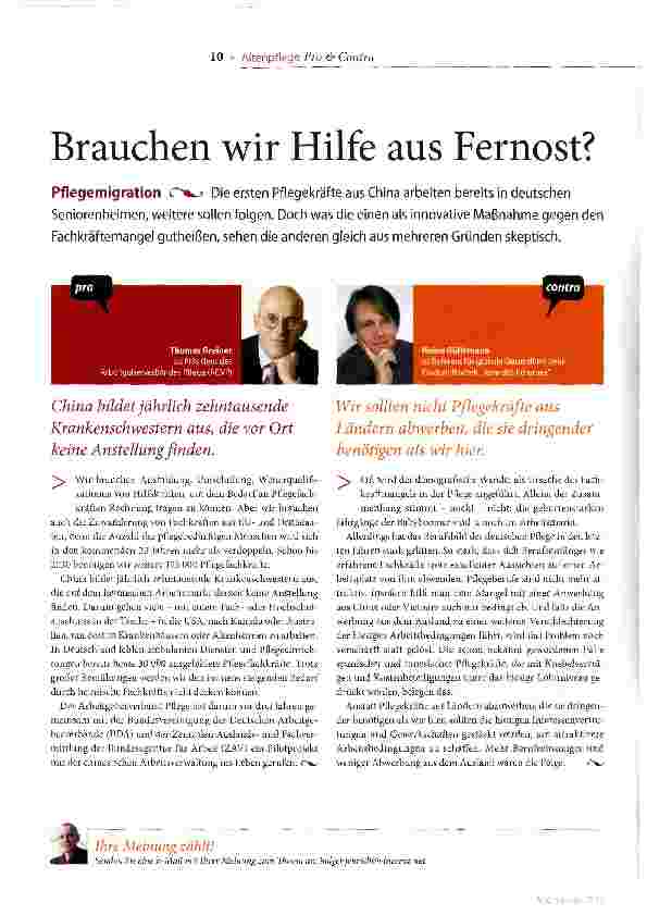Vorschauseite 1: Brauchen wir Hilfe aus Fernost?