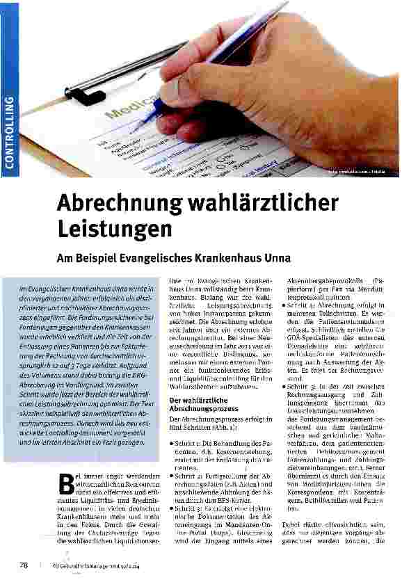 Vorschauseite 1: Abrechnung wahlärztlicher Leistungen