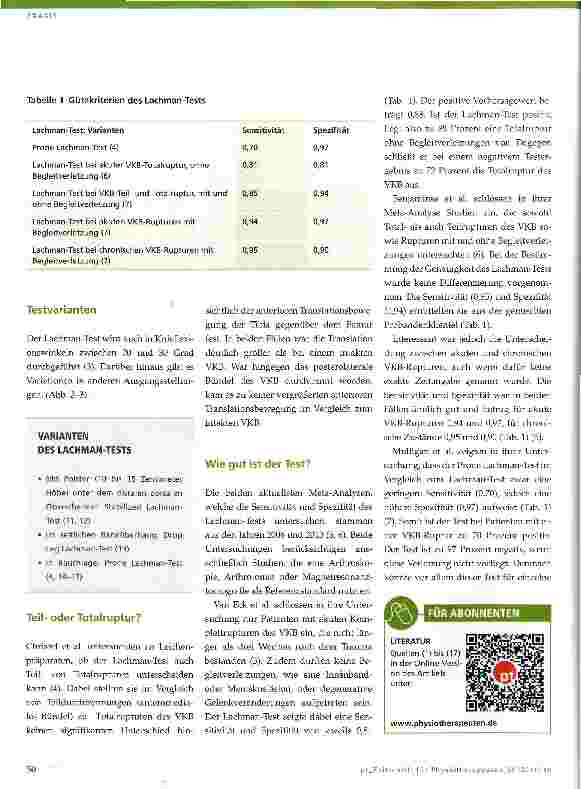 Vorschauseite 3: Diagnostik einer Ruptur des vorderen Kreuzbandes