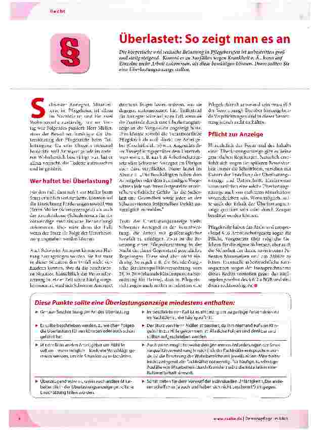 Vorschauseite 1: Überlastet: So zeigt man es an