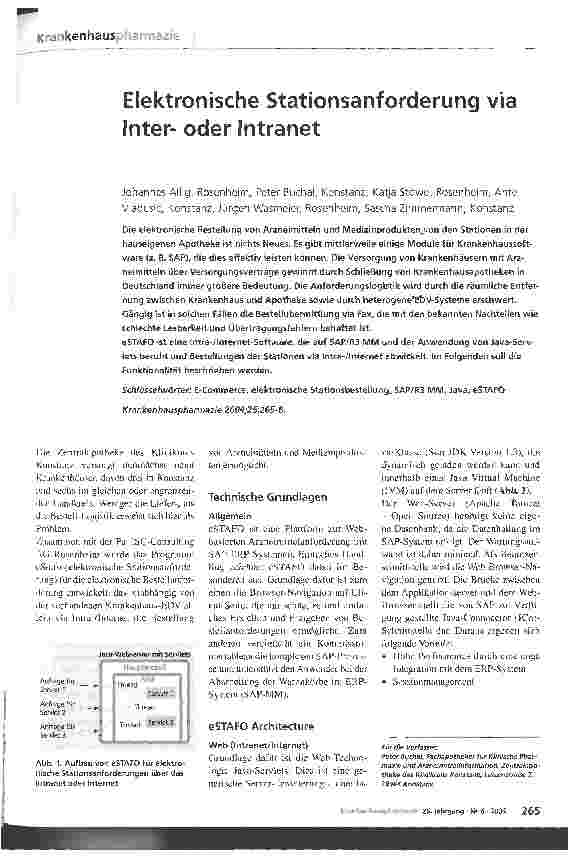 Vorschauseite 1: Elektronische Stationsanforderung via Interoder Intranet