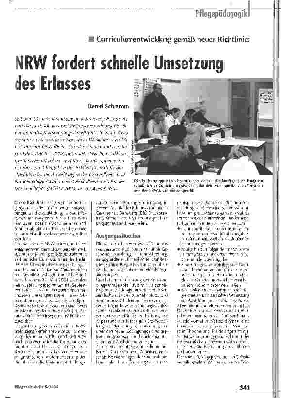 Vorschauseite 1: NRW fordert schnelle Umsetzung des Erlasses