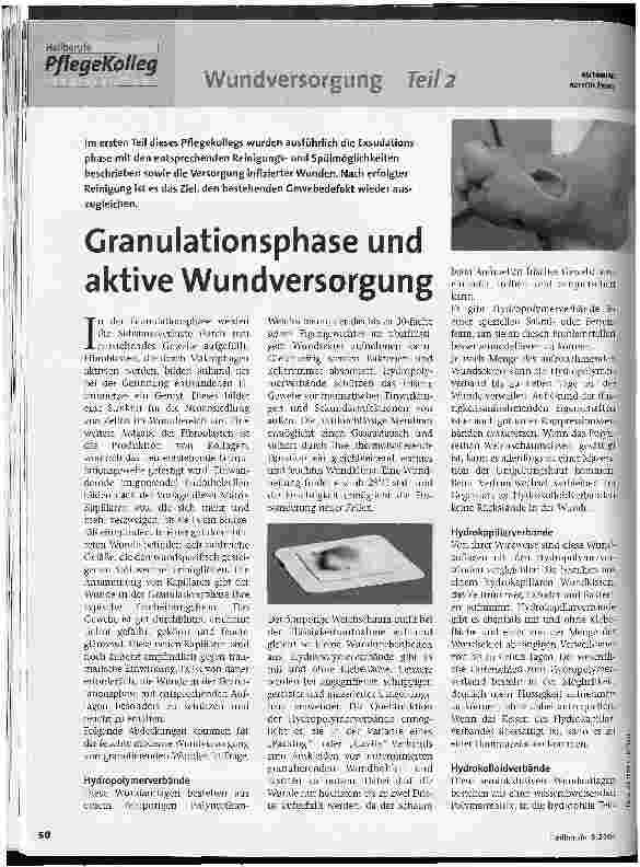 Vorschauseite 1: Pflegekolleg - Wundversorgung Teil 2: Granulationsphase und aktive Wundversorgung