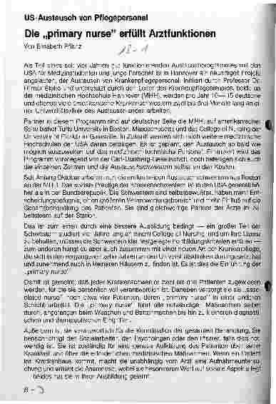Vorschauseite 1: Die primary nurse erfüllt Arztfunktionen