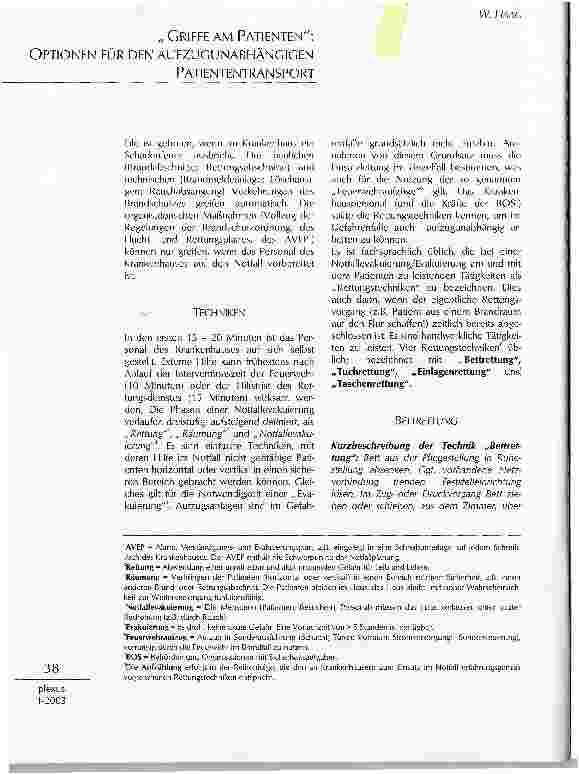 Vorschauseite 1: GRIFFE AM PATIENTEN: OPTIONEN FÜR DEN AUFZUGUNABHÄNGIGEN PATIENTENTRANSPORT