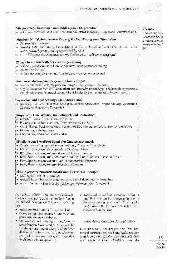 Vorschauseite 6: LEITSYMPTOM AKUTE BEWUßTSEINSSTÖRUNG