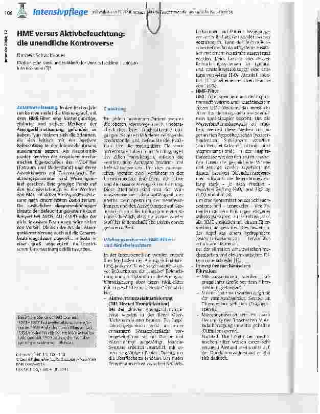 Vorschauseite 1: HME versus Aktivbefeuchtung: die unendliche Kontroverse