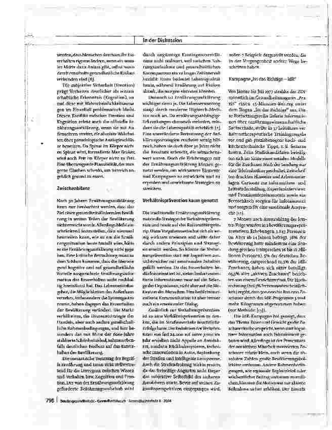 Vorschauseite 4: 50 Jahre ErnährungsaufklärungAnmerkungen und Zukunftsperspektiven