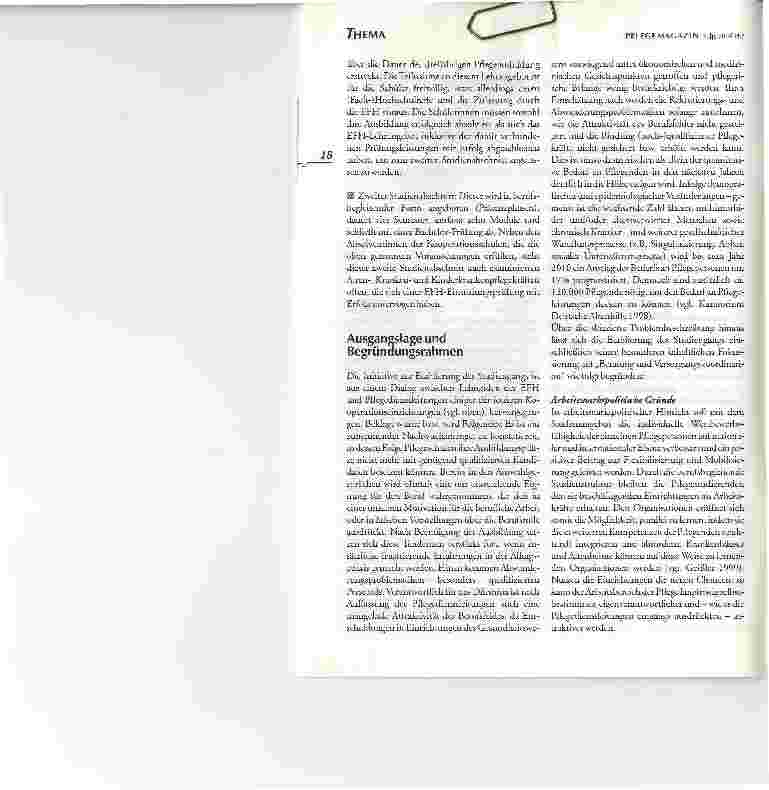 Vorschauseite 2: Das Hannoveraner ModellEIN NEUER STUDIENGANG BACHELOR OF ARTS (NURSING) MIT DEM SCHWERPUNKT BERATUNG UND VERSORGUNGSKOORDINATION