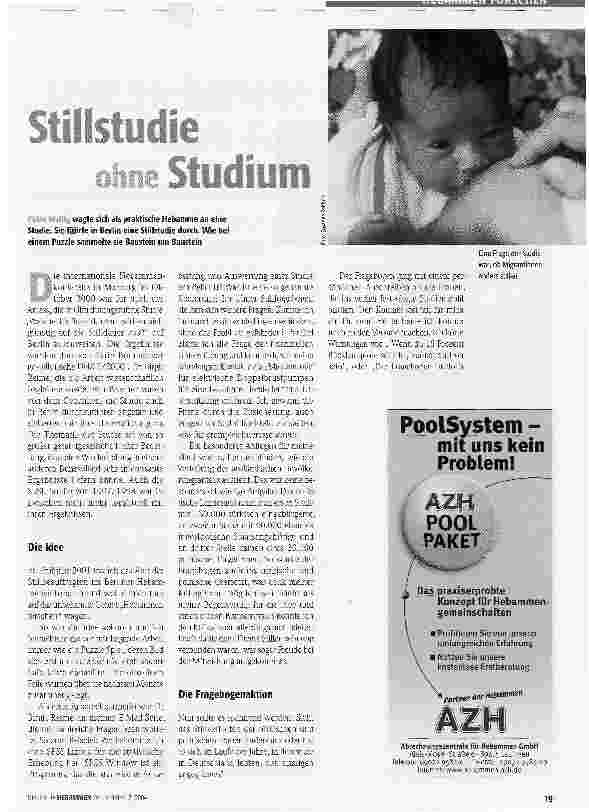 Vorschauseite 1: Stillstudie ohne Studium